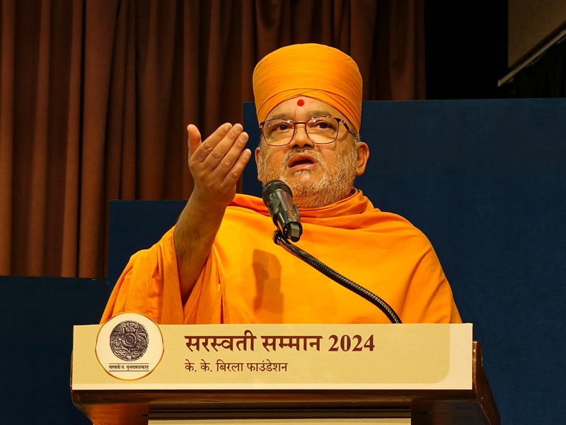 BAPS’ Bhadreshdas Swami becomes first saint-scholar to get highest literary award, Saraswati Samman 
