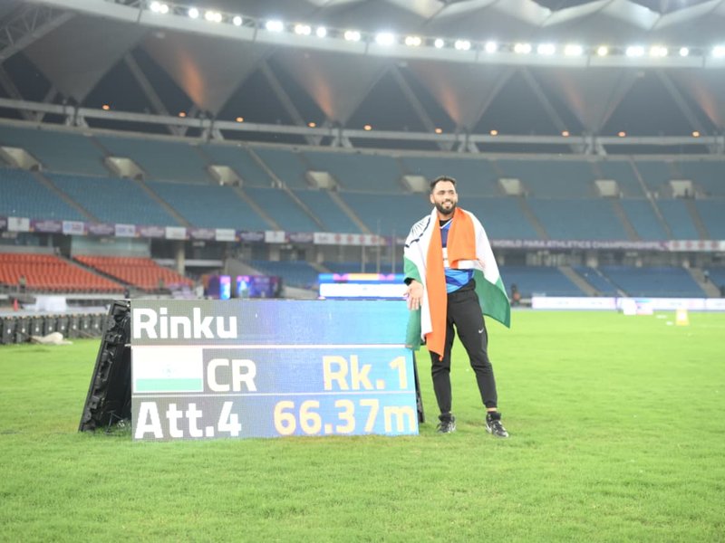 Sabrina Fortune’s world record shares spotlight with Rinku Hooda's gold on an eventful day at the World Para Athletics Championships 2025 in New Delhi on Monday. Photo credit: SAI 