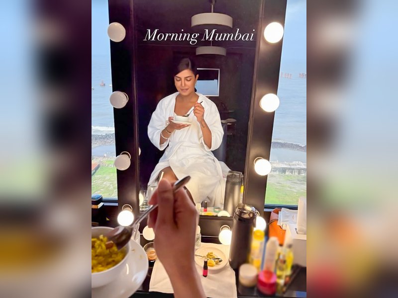 Priyanka Chopra relishes Mumbai morning with a bowl of 'Poha' and a sea view