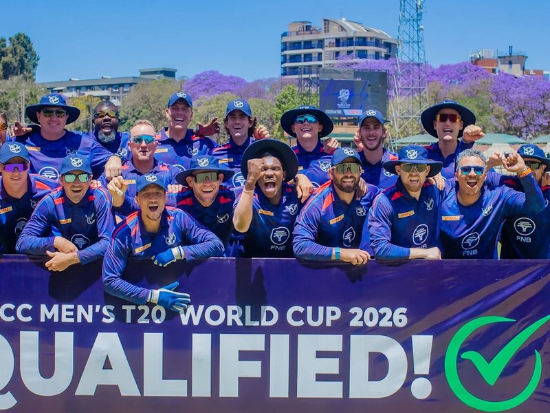Namibia secure berth in T20 World Cup 2026 with dominant win over Tanzania in the ICC Men’s T20 World Cup 2026 in Harare on Thursday.  Photo credit: ICC