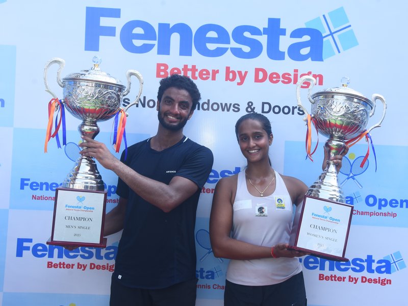 Manish Sureshkumar, Vaishnavi Adkar clinch singles titles in 30th National Tennis Championship at the DLTA Complex in New Delhi on Saturday.