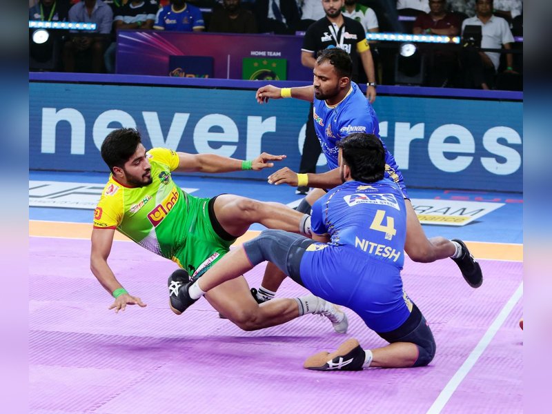 Arjun Deshwal's career-best 26 helps Tamil Thalaivas to a big home win over Patna Pirates in Season 12 of the Pro Kabaddi League (PKL) at the SDAT Multi Purpose Indoor Stadium in Chennai on Tuesday.