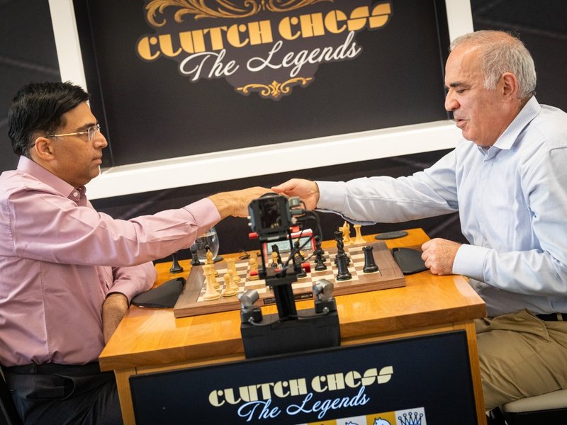 Kasparov takes 5-point lead as Vishy Anand loses on time on Day 2 of The Clutch Chess