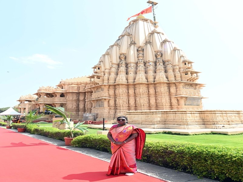 President Murmu offers prayers at Somnath Temple in Gujarat; visits Gir National Park 