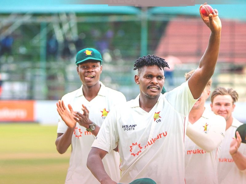 Richard Ngarava’s five-for powers Zimbabwe to first home Test win since 2013, beating Afghanistan by an innings and 73 runs at the Harare Sports Club in Harare on Wednesday. Photo credit: Zimbabwe Cricket/X