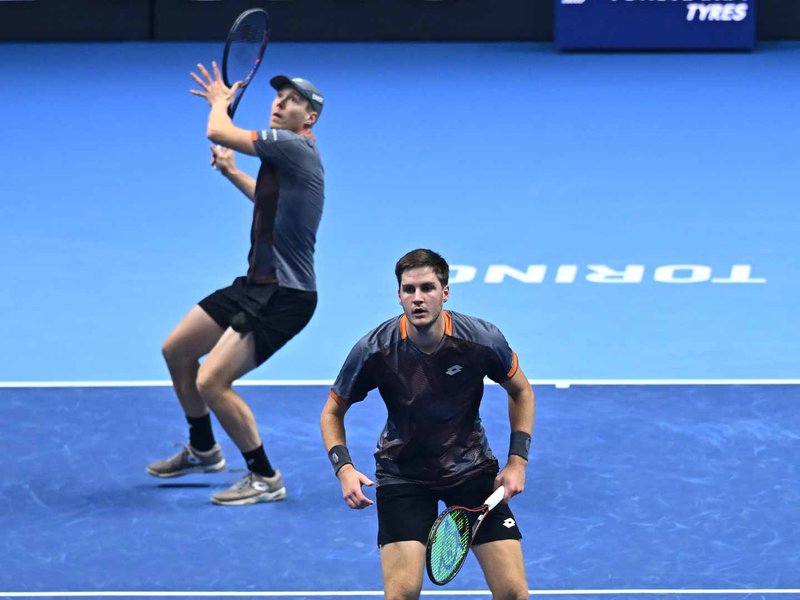 Harri Heliovaara and Henry Patten spoil home party, sink Simone Bolelli/Andrea Vavassori for spot in doubles final at the ATP Finals in Turin, Italy, on Saturday. Photo credit: ATP