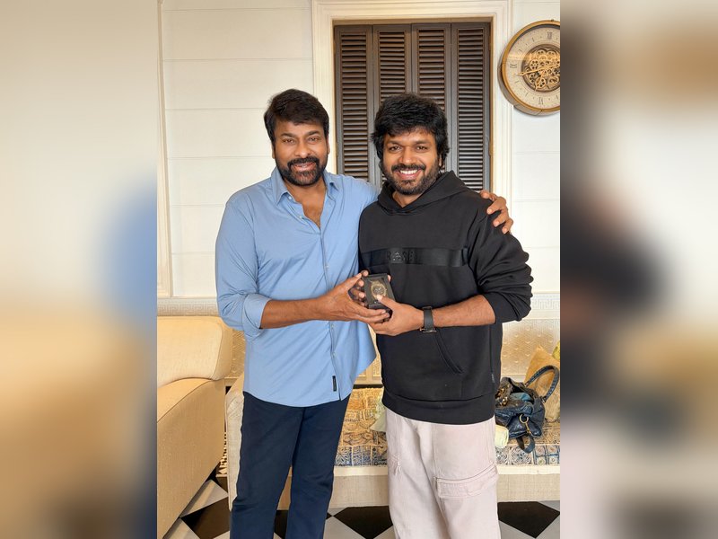 Megastar Chiranjeevi gifts director Anil Ravipudi a special watch on his birthday (Photo Credit: IANS/PR)