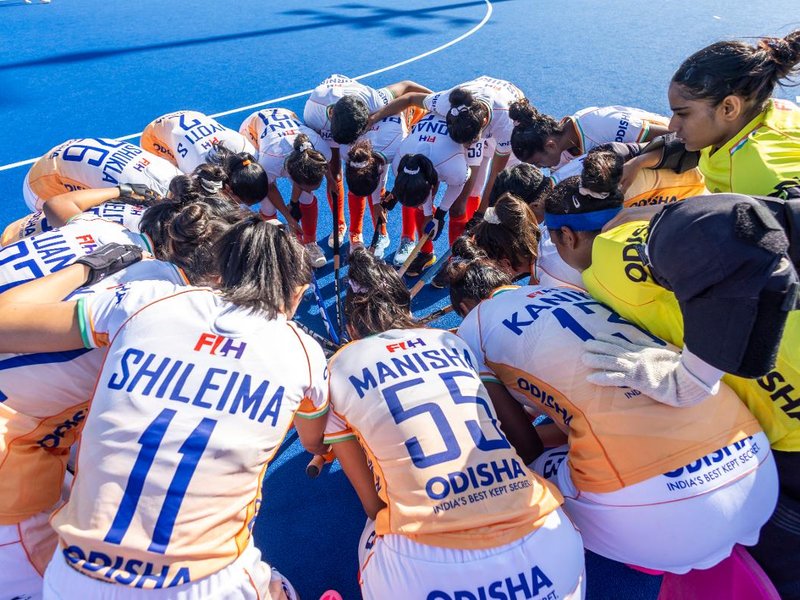 Indian junior women’s hockey team registers a dominant 4-0 victory over Ireland in FIH Junior Women’s World Cup at the Centro Deportivo de Hockey Césped, Estadio Nacional in Santiago, Chile, on Friday. Photo credit: Hockey India