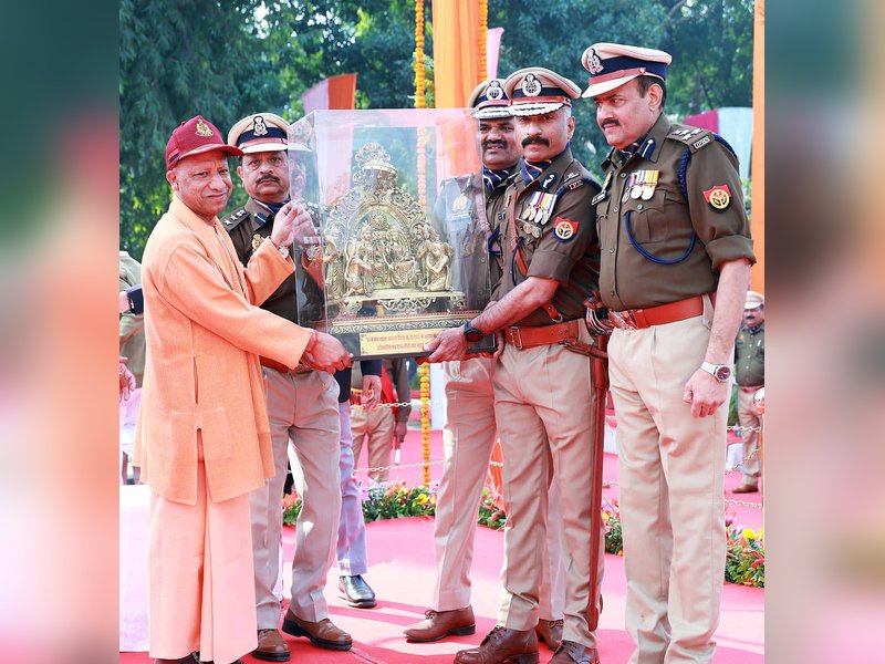 UP CM salutes home guards, honours distinguished officers on 63rd Foundation Day (Photo: @myogiadityanath/X)