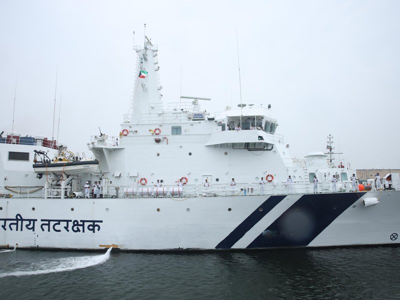 Indian Coast Guard Ship Sarthak arrives at Kuwait's Shuwaikh Port for five-day visit 
