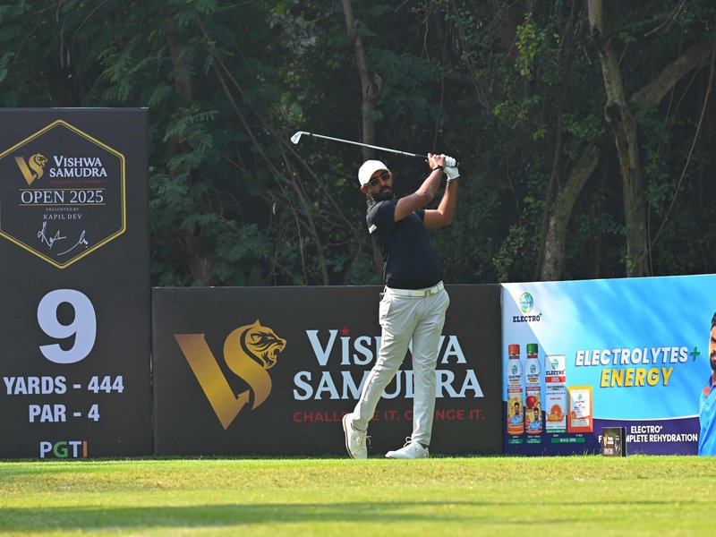 Yuvraj Sandhu takes route 66 to the top on Day Three of the Vishwa Samudra Open 2025 at the revered Delhi Golf Club (DGC) in New Delhi on Thursday. Photo credit: PGTI Tour