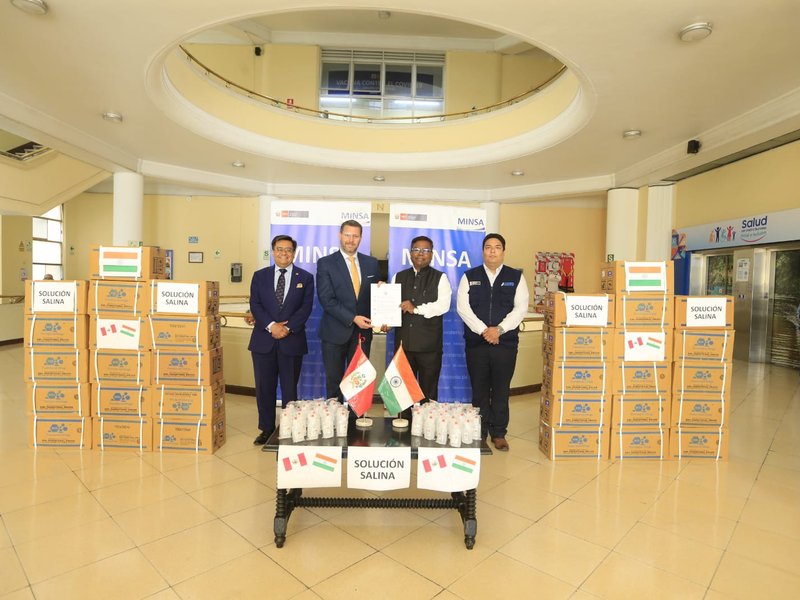 Solidarity with Global South: India delivers 250,000 saline bottles to Peru