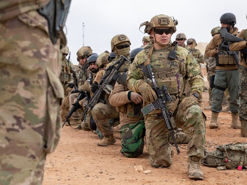 US troops in Syria participating alongside Syrian forces in Operation Inherent Resolve against the Islamic State seen during a joint operation in February, 2025. (File Photo: US Army)