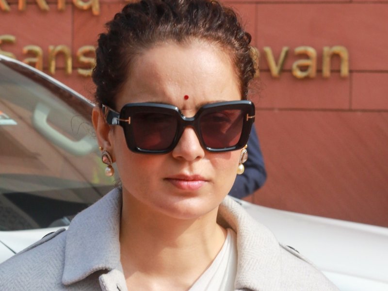 BJP MP Kangana Ranaut at the Parliament House premises during the Winter Session of Parliament, in New Delhi on Monday, December 15, 2025. (Photo: IANS/Qamar Sibatin)