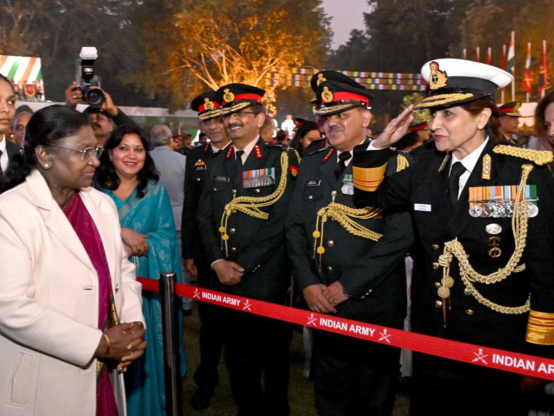 President Murmu leads commemoration of 1971 War victory at Army’s ‘At Home’ (Photo: @rashtrapatibhvn/X)