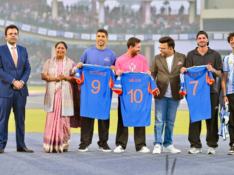 Fans applaud DDCA, Delhi Police for smooth Messi visit at Arun Jaitley Stadium in New Delhi on Monday. Photo credit: IANS