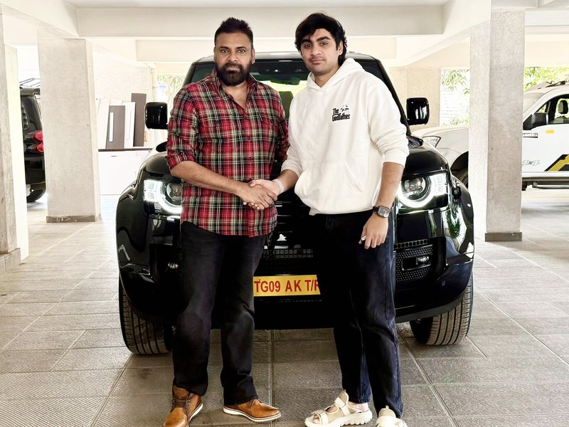 Pawan Kalyan gifts a Land Rover Defender to 'They Call Him OG' director Sujeeth (Photo Credit: Sujeeth/X)