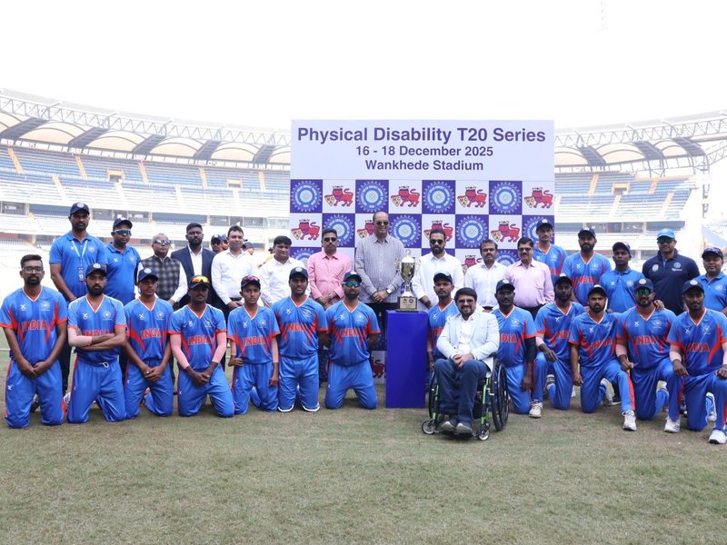 India B outclass India A by 83 runs in the opening match of Physical Disability T20 Series at the Wankhede Stadium in Mumbai on Tuesday. Photo credit: Physical Disability Cricket Association of India
