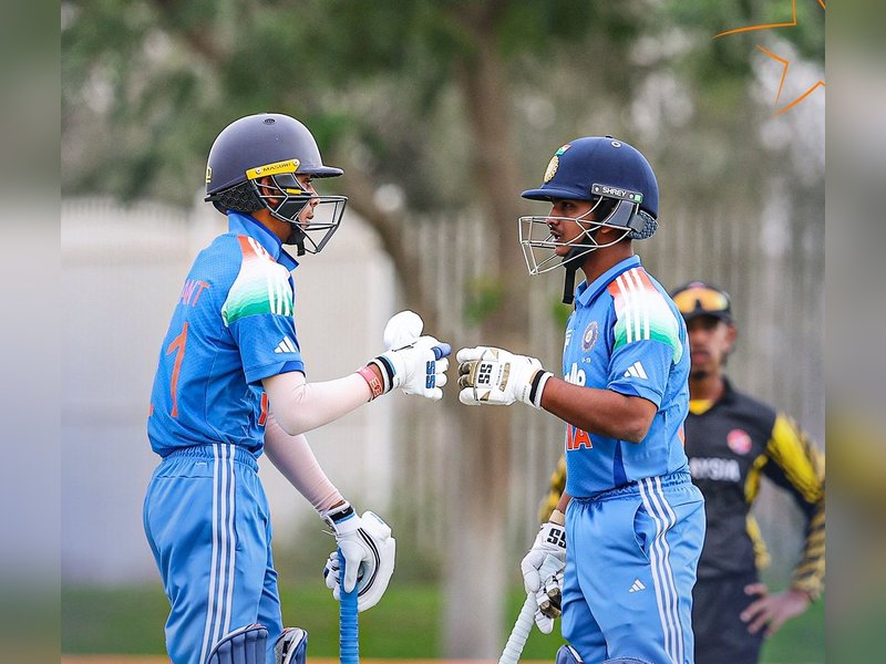 Abhigyan Kundu's unbeaten 209 guides India to a massive win over Malaysia in a Group A match of the Under-19 Asia Cup in Dubai on Tuesday. Photo credit: BCCI