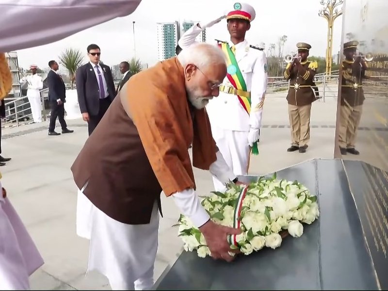 PM Modi lays wreath at Adwa Victory Monument in Ethiopia