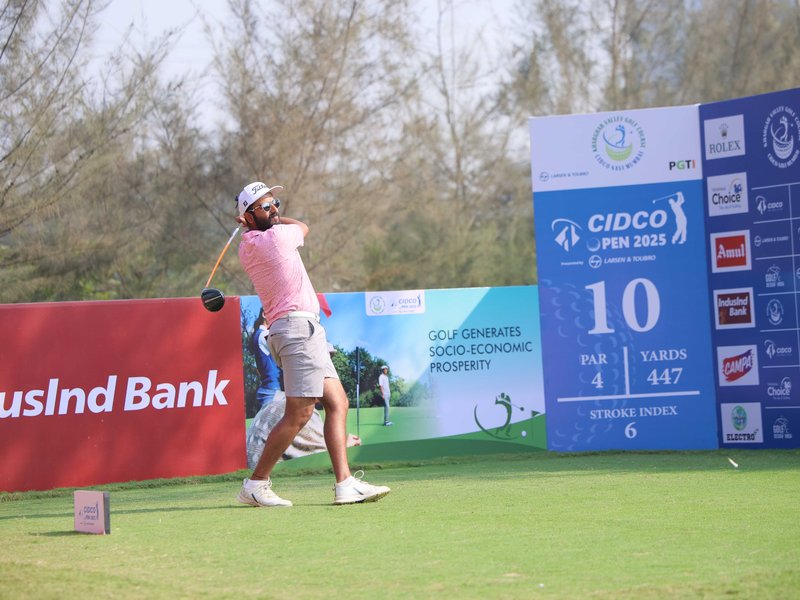 Rohan Patil sets course record with third round 64 to move into joint lead with Veer Ahlawat on the third day of the CIDCO Open 2025 at the Kharghar Valley Golf Course (KVGC) in Navi Mumbai. Photo credit: PGTI
