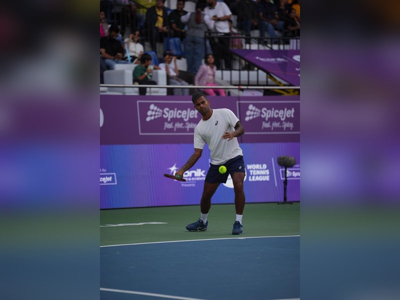 Sumit Nagal seals golden-point thriller as AOD Eagles soar at World Tennis League, which continued its India debut at the S.M. Krishna Tennis Stadium on Thursday. Photo credit: WTL 