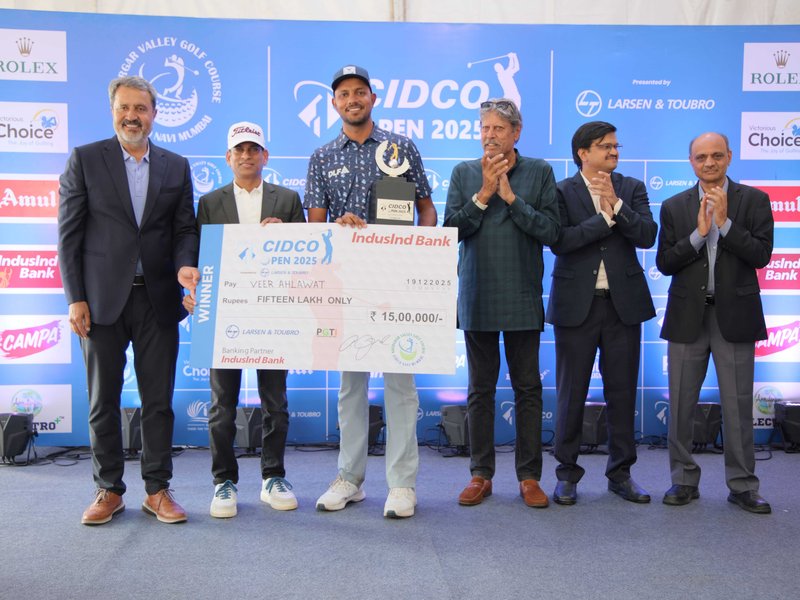 Veer Ahlawat wins title with solid 4-under 67 in final round of the PGTI CIDCO Open at the Kharghar Valley Golf Course (KVGC) in Navi Mumbai on Friday. Photo credit: PGTI