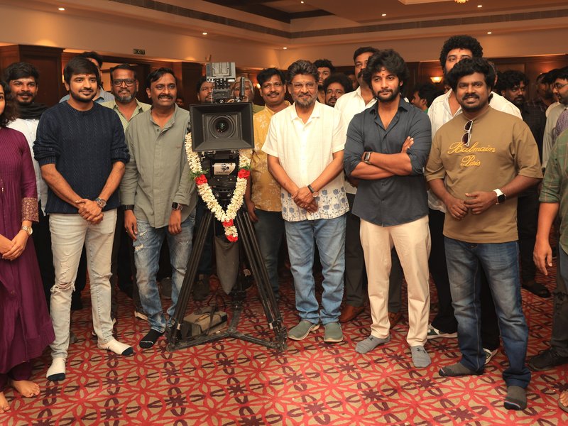 Director Guru Saravanan's film featuring Sathish, Aadhi Sai Kumar in the lead goes on floors with pooja (Photo Credit: IANS/PR) 