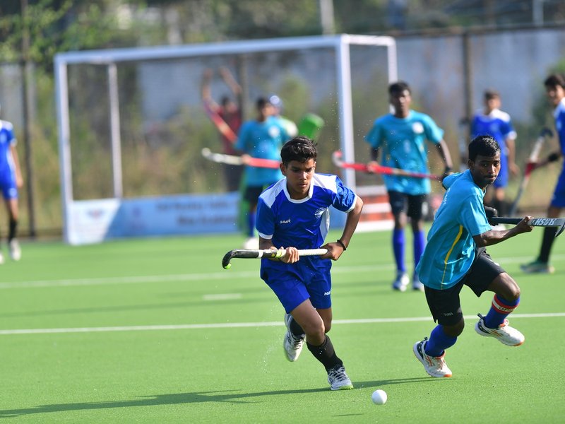 Punjab Hockey Club, Salute Academy, Boys Sports Company win on Day 1 of the 3rd Hockey India Sub-Junior Men Academy Championship 2025 - Zone A & B at the Veer Narmad South Gujarat University Hockey Ground in Surat, Gujarat, on Monday.  Photo credit: Hockey India
