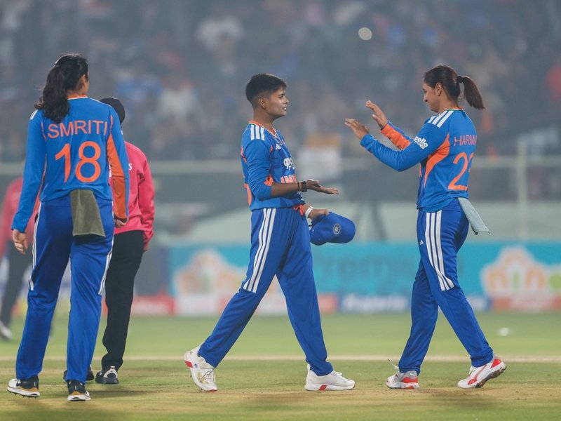 Shree Charani, Vaishnavi Sharma claim two wickets each as India restricted Sri Lanka to 128/9 in 20 overs in the second T20I of the five-match series at the Dr. Y. S. Rajasekhara Reddy ACA–VDCA Cricket Stadium in Visakhapatnam on Tuesday. Photo credit: BCCI Women