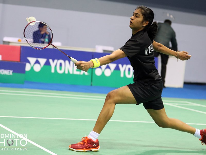 Surya Charishma, Shruti Mundada, send top two seeds packing to reach semifinals of the Senior National Badminton Championships in Vijayawada on Friday. Photo credit: BAI