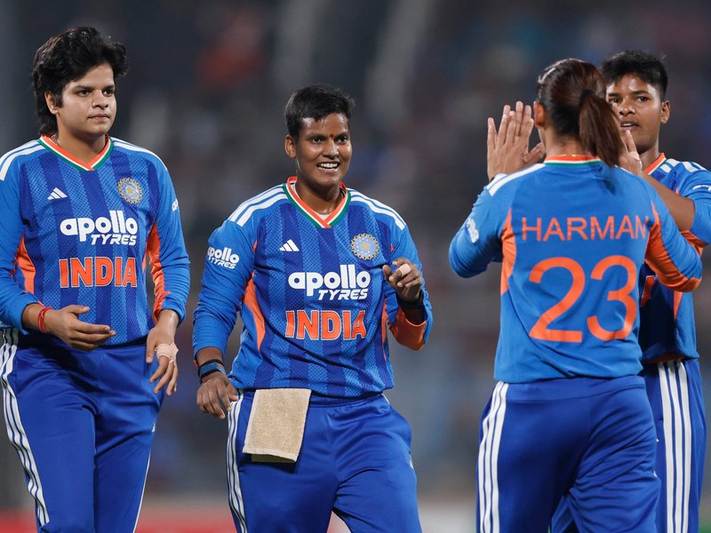 Renuka Singh Thakur, Deepti Sharma, Shafali Verma star as India Women clinch series with 8-wicket win over Sri Lanka Women in the third match of the five-match series at the Greenfield International Stadium in Thiruvananthapuram on Friday. Photo credit: IANS 