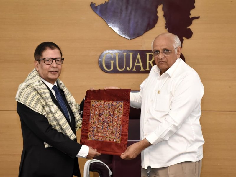 Nepal Ambassador calls on Gujarat CM; explores ties in tourism, IT, and energy (Photo: IANS)