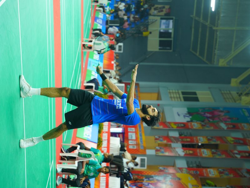 Surya Charishma, Rithvik Sanjeevi clinch singles titles in Senior National Badminton Championships in Vijayawada on Sunday. Photo credit: BAI