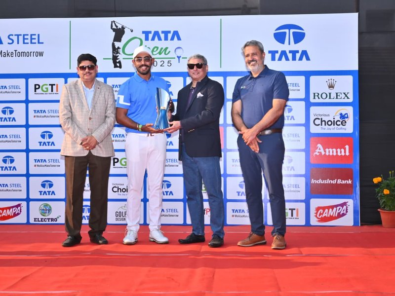 Yuvraj Sandhu makes it a record seven titles in 2025 after thrilling one-shot triumph in the Tata Open 2025 on the final day played at the Beldih and Golmuri Golf Courses in Jamshedpur on Sunday. Photo credit: PGTI