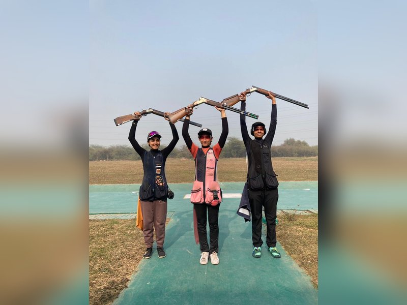 Delhi’s Addya Katyal wins Junior Women’s Trap title in the 68th National Shooting Championship Competitions (Shotgun) at the Dr. Karni Singh Shooting Range near New Delhi on Tuesday.  Photo credit: NRAI