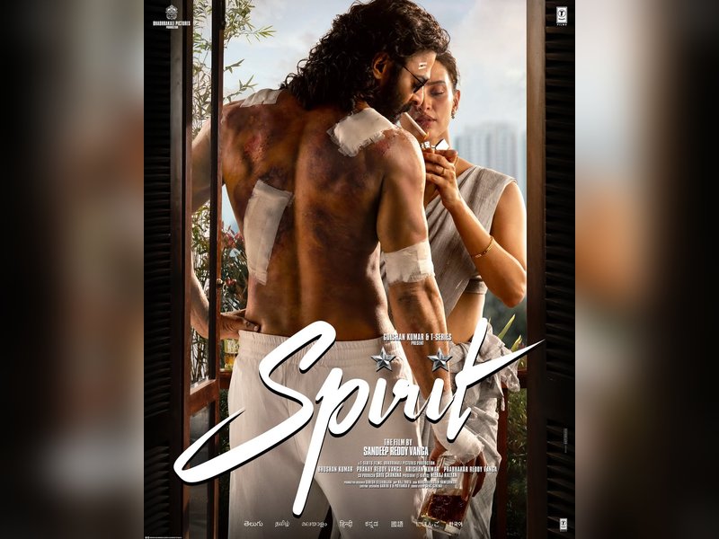 Triptii Dimri nurses a wounded Prabhas with a cigarette in the first poster of 'Spirit'