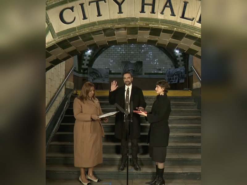 Zohran Mamdani sworn in as New York City mayor in historic midnight subway ceremony