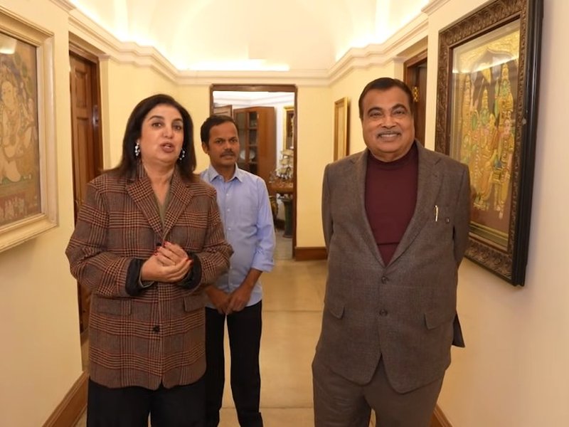 यूट्यूब चैनल के लिए नितिन गडकरी के घर पहुंची फराह खान, केंद्रीय मंत्री ने बताई अपनी दिनचर्या