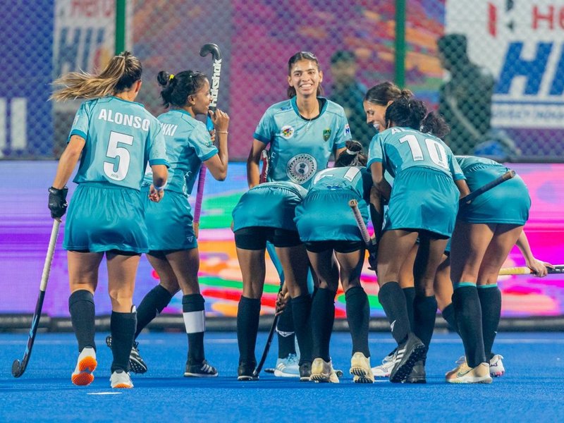 Ranchi Royals defeated Soorma Hockey Club 2-0 in their Women’s Hockey India League (HIL) 2025-26 match at the Marang Gomke Jaipal Singh Munda Astro Turf Stadium in Ranchi on Friday. Photo credit: Hockey India