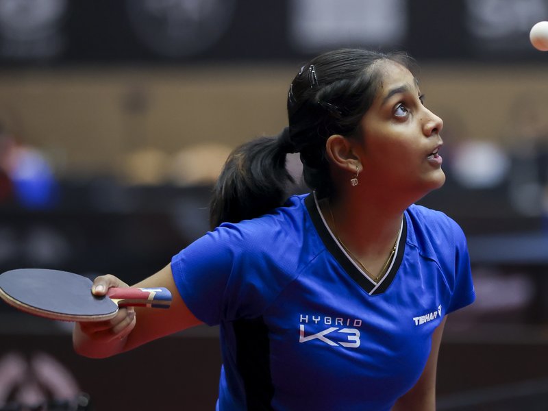 Vatsal Duklan and Hansini Mathan upset top seeds to reach quarterfinals of the boys' U-17 and girls' U-17 sections of the WTT Youth Contenders 2026 at the SAMA Indoor Stadium in Vadodara on Friday. Photo credit: WTT
