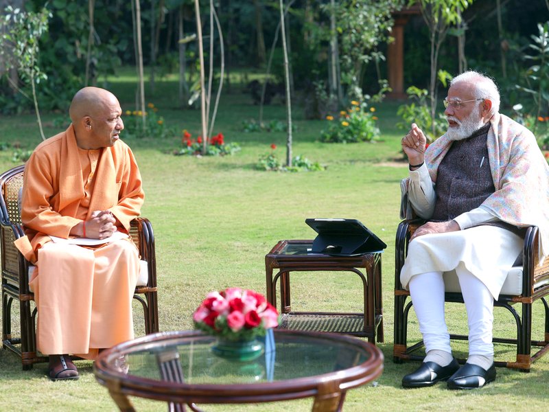 CM Yogi meets PM Modi, receives guidance on UP’s development (Photo: @myogiadityanath/X)