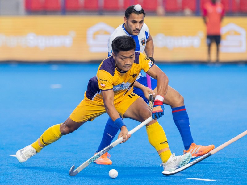 Soorma Hockey Club defeated Hyderabad Toofans 1-1 (3-1 SO) in a league match of the Men's Hockey India League (HIL) at the Mayor Radhakrishnan Hockey Stadium in Chennai on Friday.  Photo credit: Hockey India