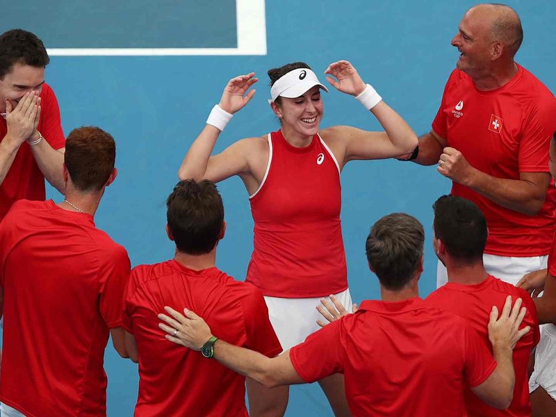 Belinda Bencic's heroics help Switzerland reach maiden final as she wins singles and mixed doubles matches against Belgium in the United Cup mixed-gender tennis tournament in Sydney on Saturday. Photo credit: tennis.com.au