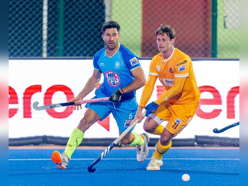 Kane Russell's hat-trick helps HIL GC beat Tamil Nadu Dragons 4-2 in the Men's Hockey India League (HIL) match at the Marang Gomke Jaipal Singh Astro Turf Hockey Stadium in Ranchi on Monday. Photo credit: Hockey India