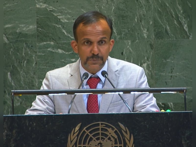 Eldos Punoose, a counsellor at India’s United Nations Mission. Speaks at the General Assembly on Thursday, January 15, 2026. (Photo Source: UN)