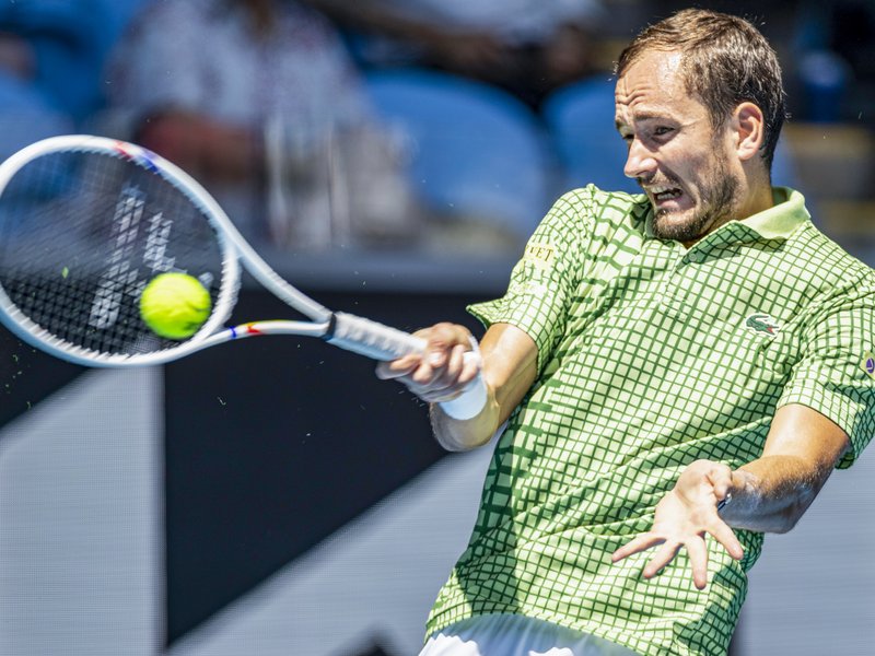 Daniil Medvedev defeats Stefanos Tsitsipas to reach quarterfinals of the Shanghai Masters in Shanghai on Wednesday. Photo credit: ATP