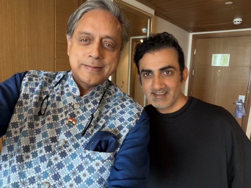 'The man with the toughest job after PM,' says Tharoor after meeting Gautam Gambhir ahead of the first T20I of the series between India and New Zealand in Nagpur on Wednesday. Photo credit: @ShashiTharoor/X