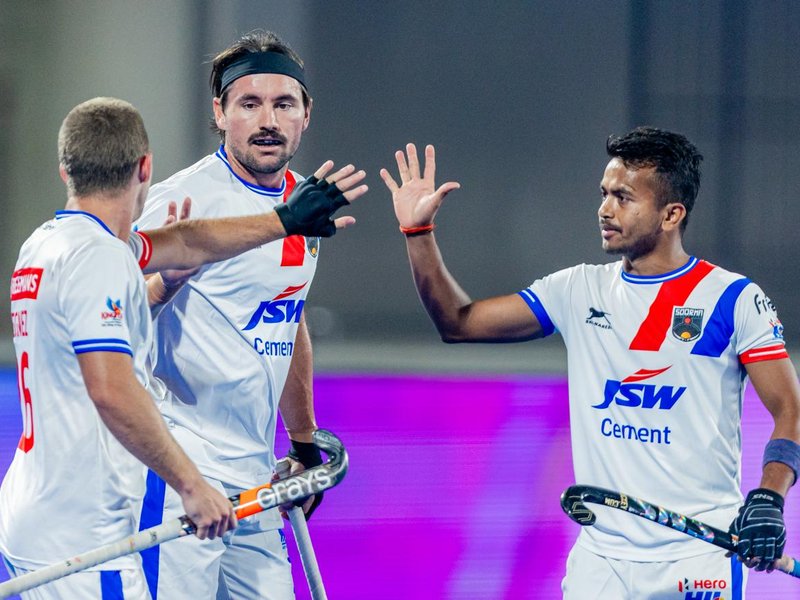 Soorma Hockey Club beat SG Pipers 6-1, but fail to get through to the Qualifiers of the Men’s Hockey India League (HIL) at the Kalinga Stadium in Bhubaneswar on Thursday.  Photo credit: Hockey India