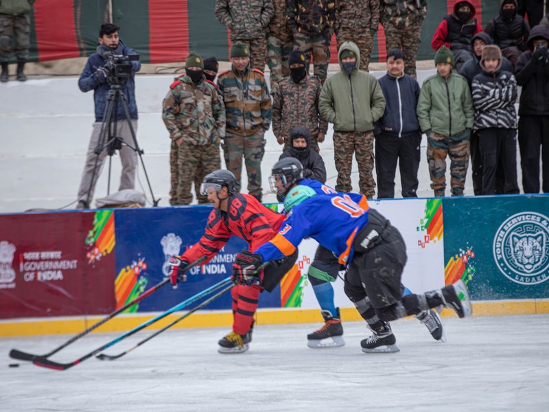 Ladakh women set up ice-hockey final against ITBP, snowfall impacts long-track skating schedule in the Khelo India Winter Games (KIWG) 2026 in Leh, Ladakh, on Friday. Photo credit: KIWG 2026
